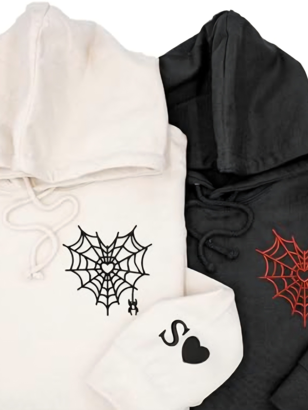 Personalize Your Own Couples Halloween Hoodies With Your Initials.
